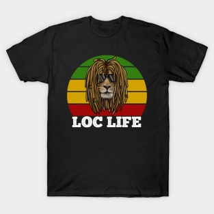 African Rasta Lion, Loc Life, Jamaica T-Shirt